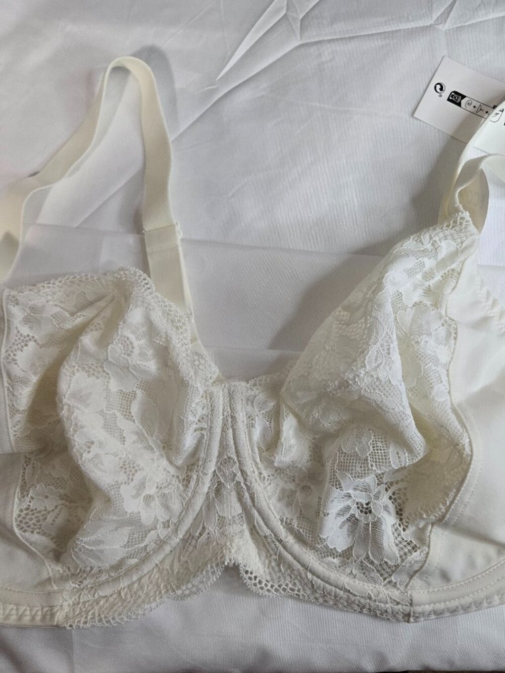 DORINA women's ECO Rosa wired ivory 44DD lacey silky bra unpadded